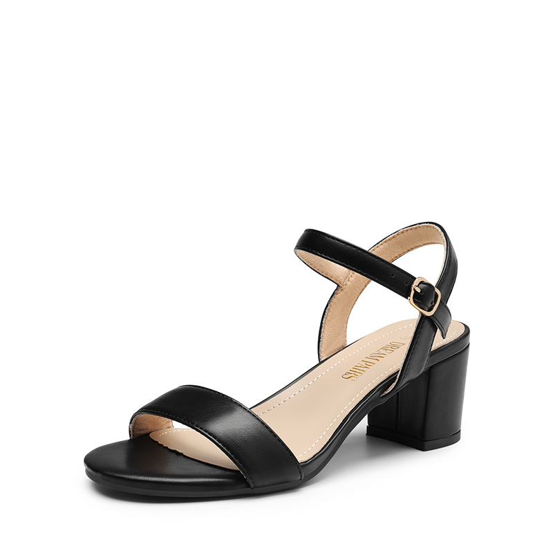 DREAM PAIRS Ascenelle Women   s Wide Toe Single Strap Block Heel Sandals — view 1