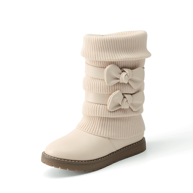 DREAM PAIRS Mid Calf Faux Fur Lined Girls Snow Boots
