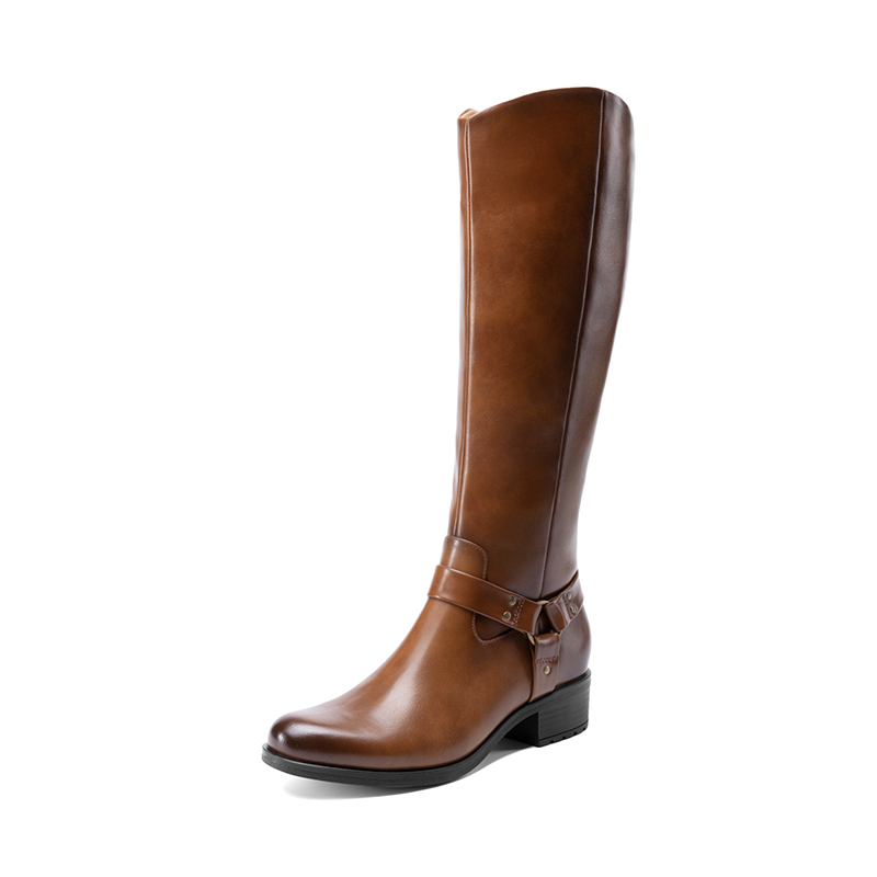 DREAM PAIRS Side Zipper Buckle Riding Boots