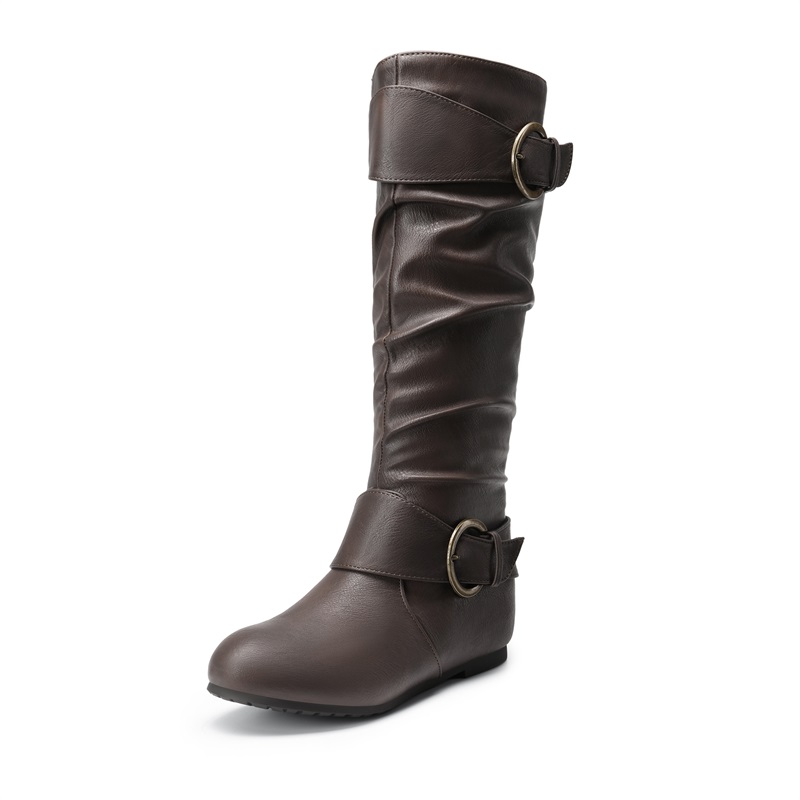 DREAM PAIRS Low Heel Knee High Boots