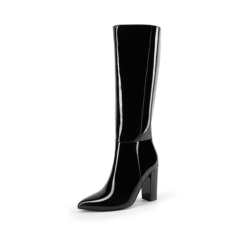 DREAM PAIRS Women   s Pointed Toe Chunky Heel Knee high Boots — view 1