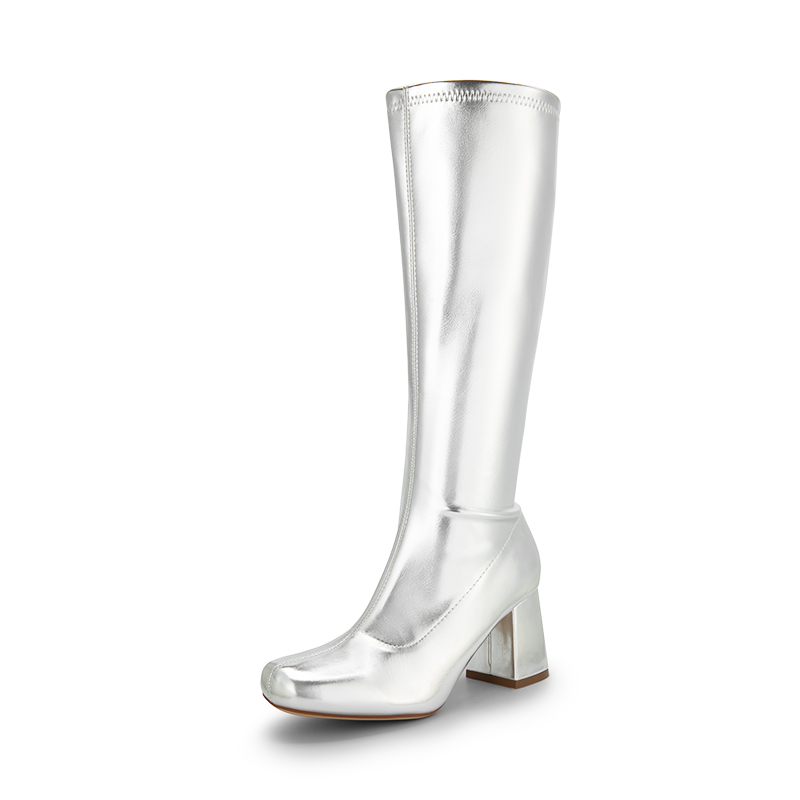 DREAM PAIRS Dreamy Desire Square Toe Chunky Knee High Gogo Boots