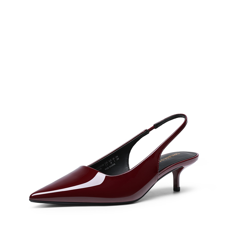 DREAM PAIRS Dreamy Easy Elegance Pointed Toe Kitten Heel Slingback Heels