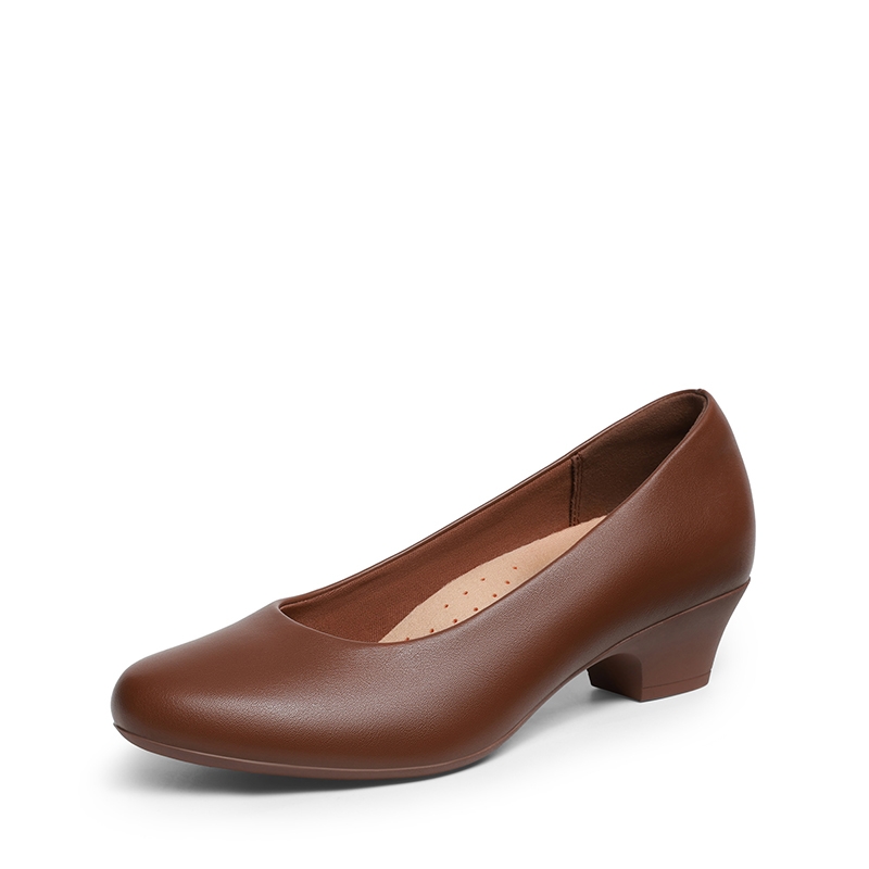 DREAM PAIRS Ascenelle Counsel Round Toe Low Block Heel Pumps — view 1