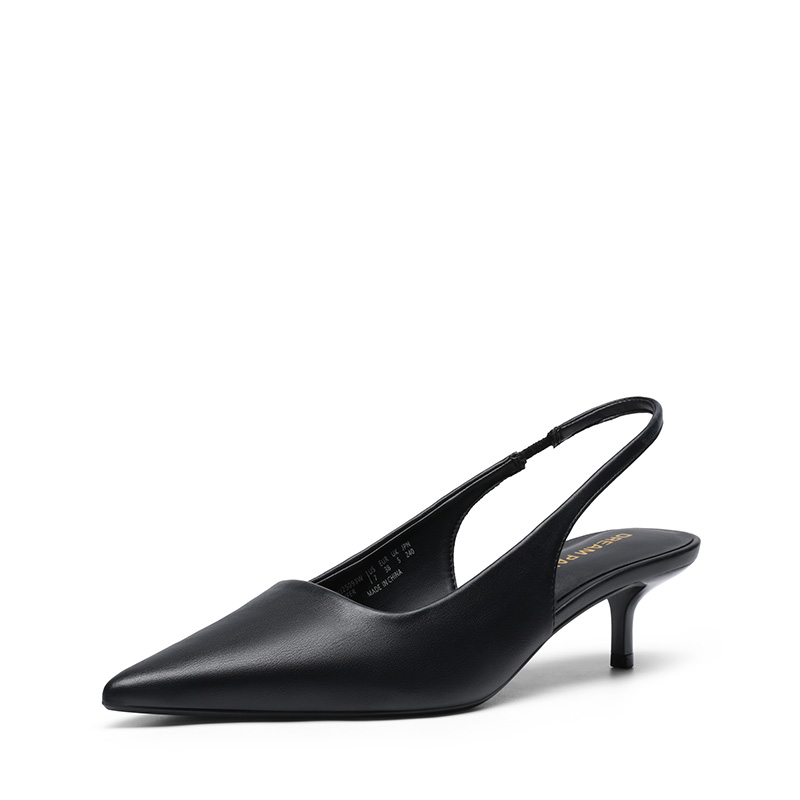 DREAM PAIRS Dreamy Easy Elegance Pointed Toe Kitten Heel Slingback Heels — view 1