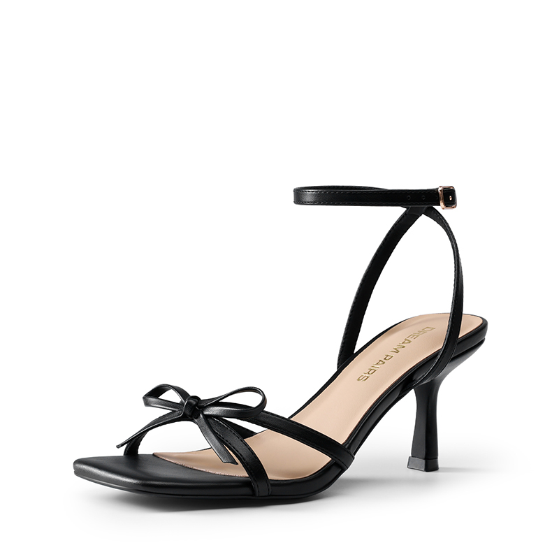 DREAM PAIRS Elegant Square Toe Bow heeled Sandal — view 1
