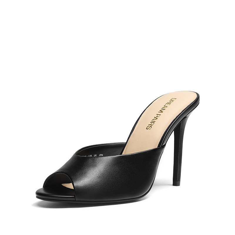 DREAM PAIRS Chic Open Toe Stiletto Mule Heels — view 1