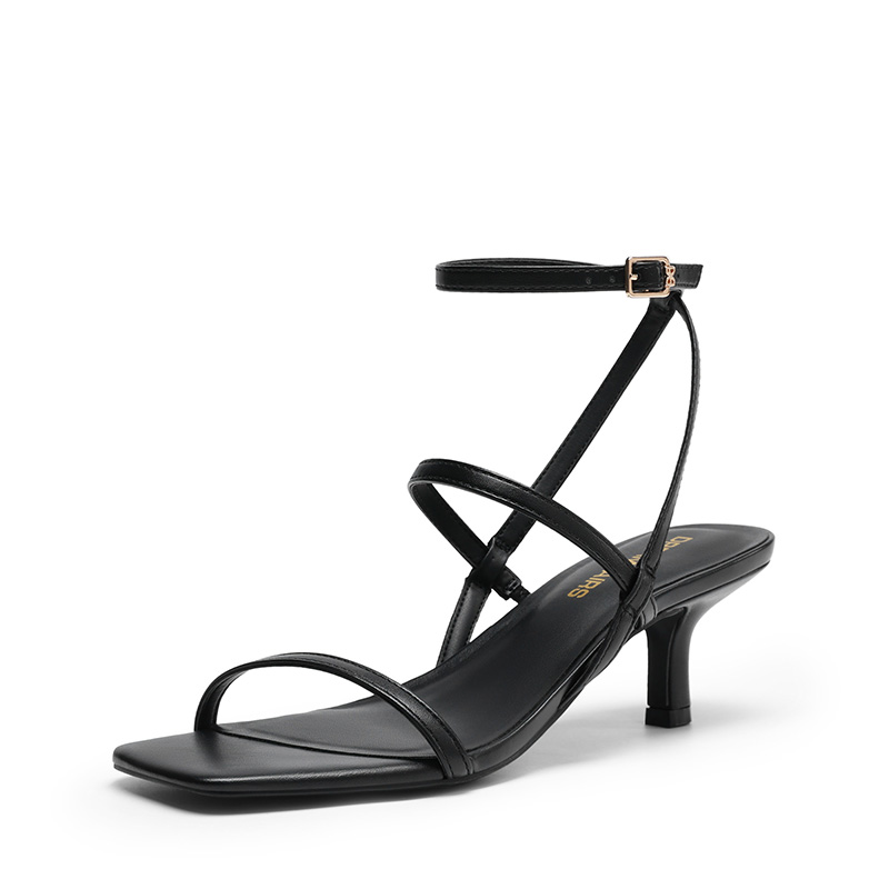 DREAM PAIRS Women   s Strappy Kitten Heel Sandals — view 1