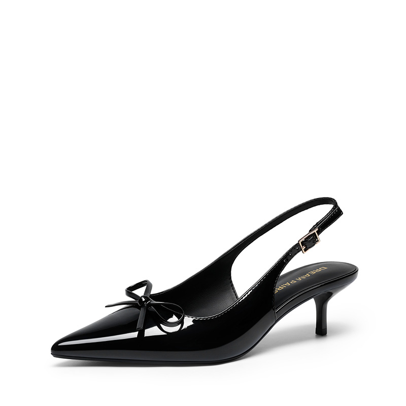 DREAM PAIRS Women   s Kitten Heel Slingbacks