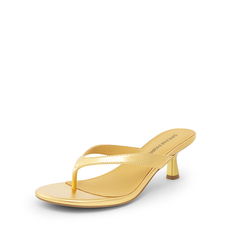 DREAM PAIRS Dreamy Women s Kitten Heel Thong Sandals