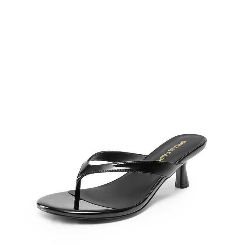 DREAM PAIRS Dreamy Women   s Kitten Heel Thong Sandals — view 1