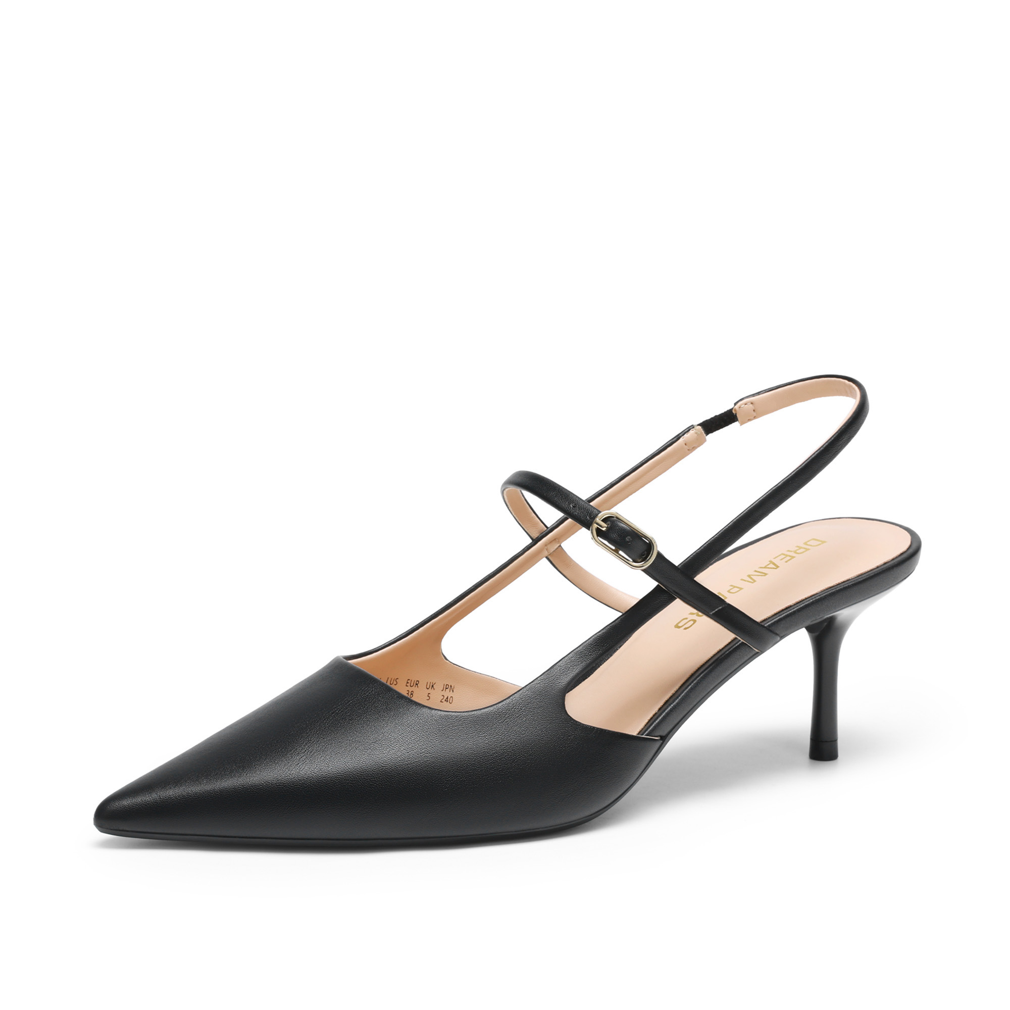 DREAM PAIRS Women's Pointed Toe Kitten Slingback Heels