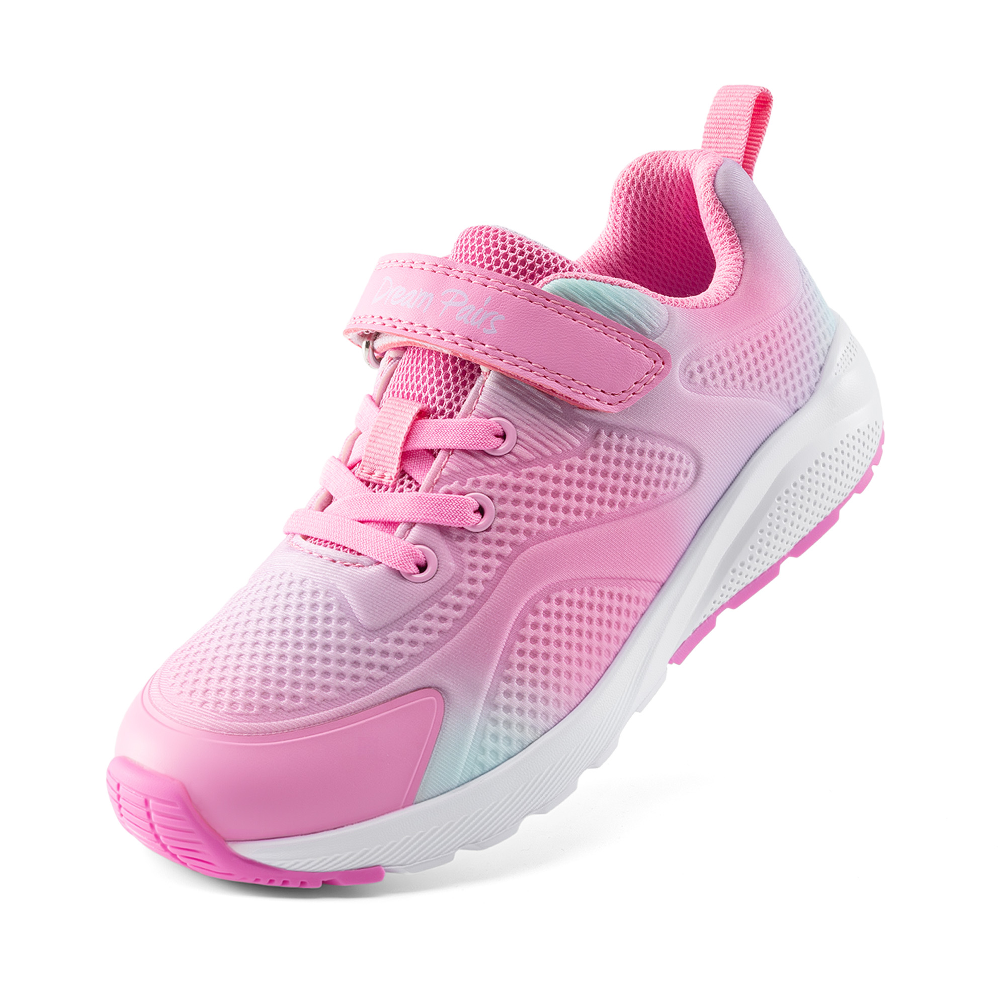 DREAM PAIRS Girls Running Shoes with Hook and Loop Closure