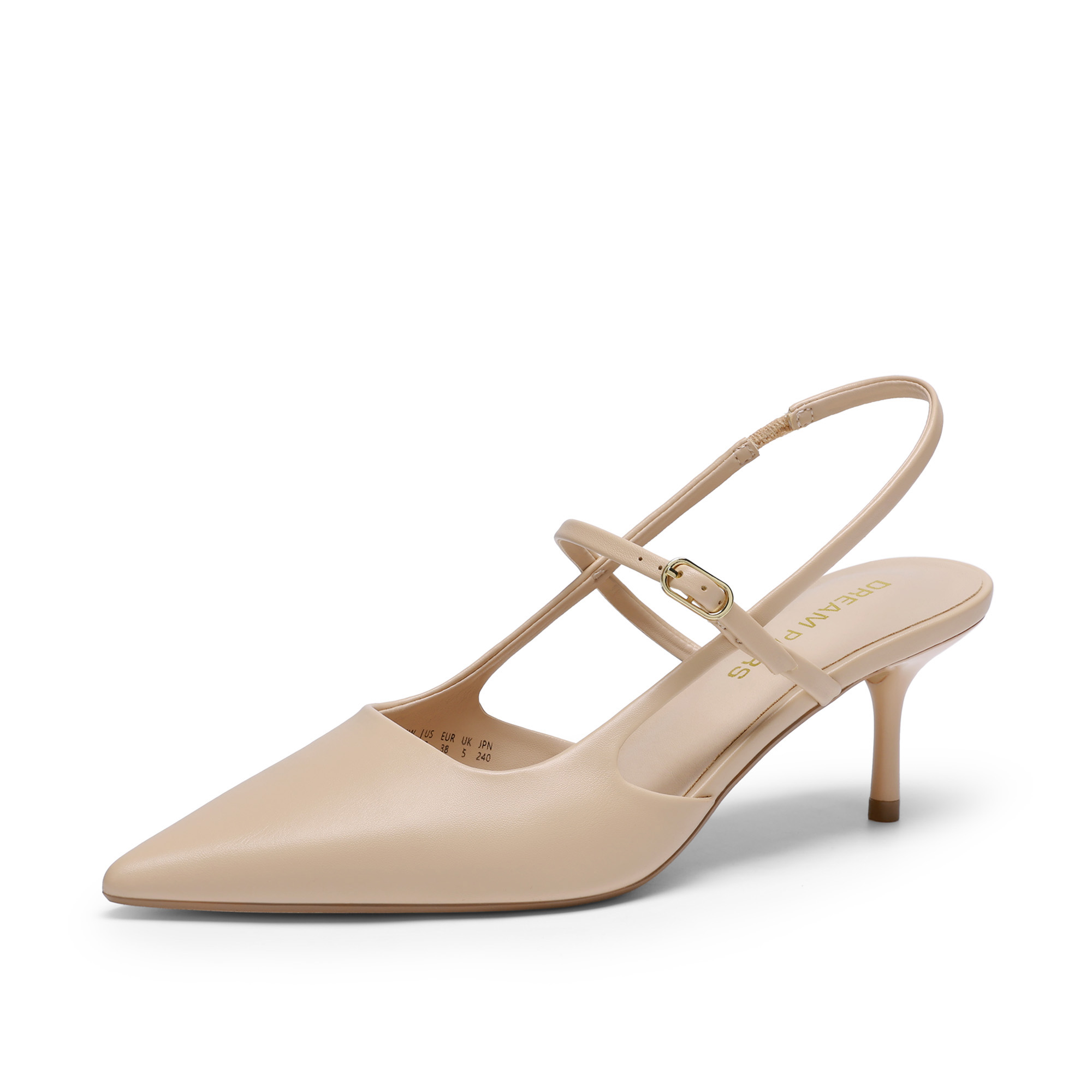 DREAM PAIRS Women's Pointed Toe Kitten Slingback Heels — view 2