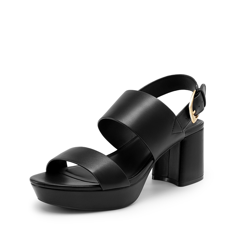 DREAM PAIRS Women s Chunky Heel Buckle Strap Sandals with Cushioned Insole — view 1