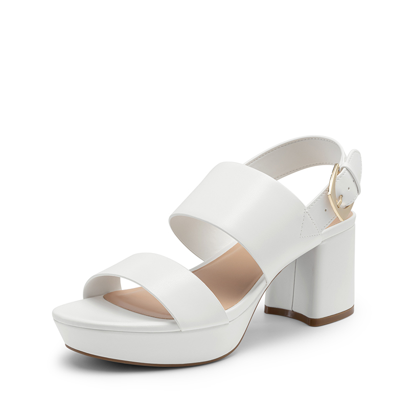 DREAM PAIRS Women   s Chunky Heel Buckle Strap Sandals with Cushioned Insole