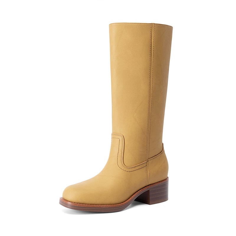 DREAM PAIRS Women s Retro Square Toe Block Heel Western Boots