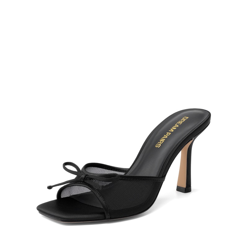 DREAM PAIRS Women   s Square Toe Bow Mules with Cushioned Insole — view 1