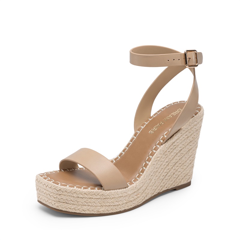 DREAM PAIRS Women   s Chic Wedge Heel Sandals