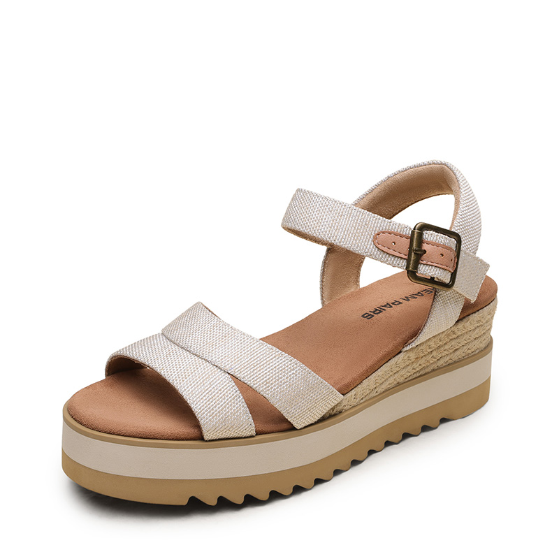 DREAM PAIRS Women   s Adjustable Buckle Wedge Sandals