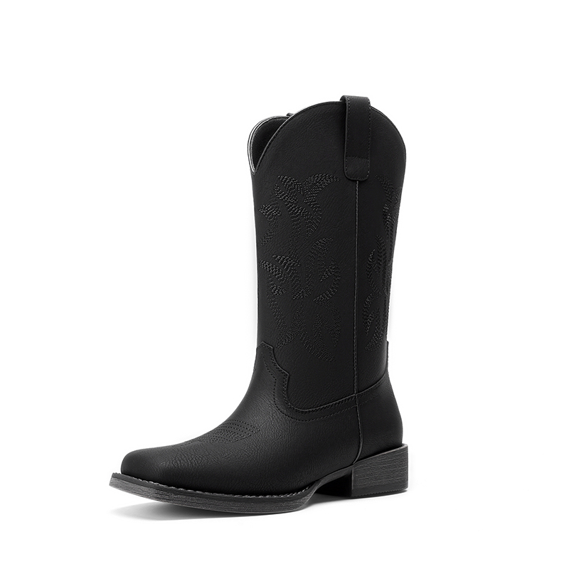 DREAM PAIRS Women   s Flame Embroidered Cowboy Boots — view 1