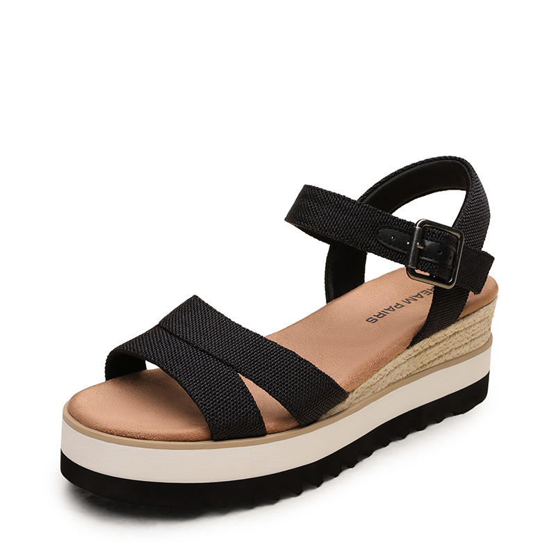 DREAM PAIRS Women   s Adjustable Buckle Wedge Sandals — view 1