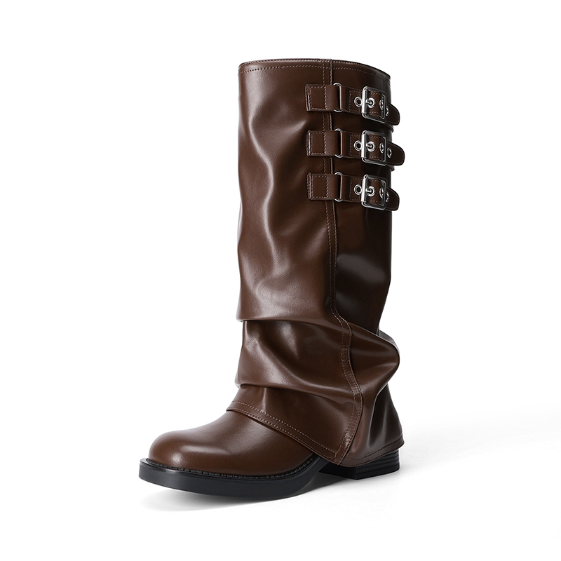 DREAM PAIRS Women   s Knee High Moto Boots — view 1