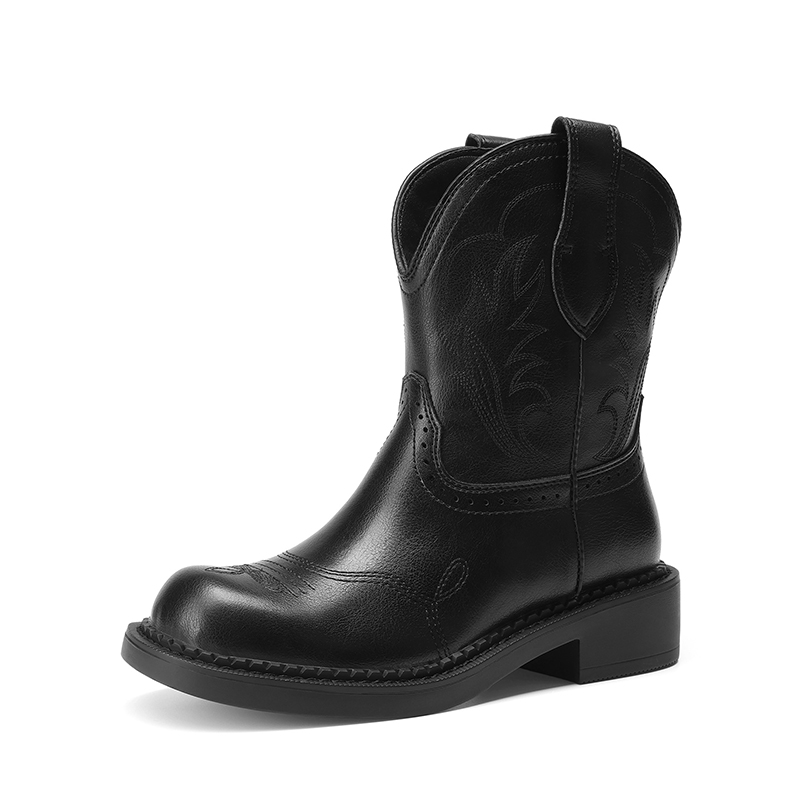 DREAM PAIRS Women s Cushioned Western Slip on Boots — view 1
