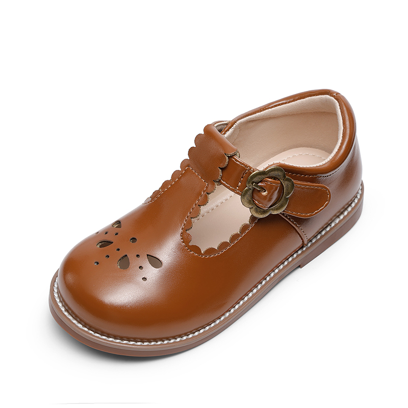 DREAM PAIRS Girl s Mary Jane Flats with Floral Buckle