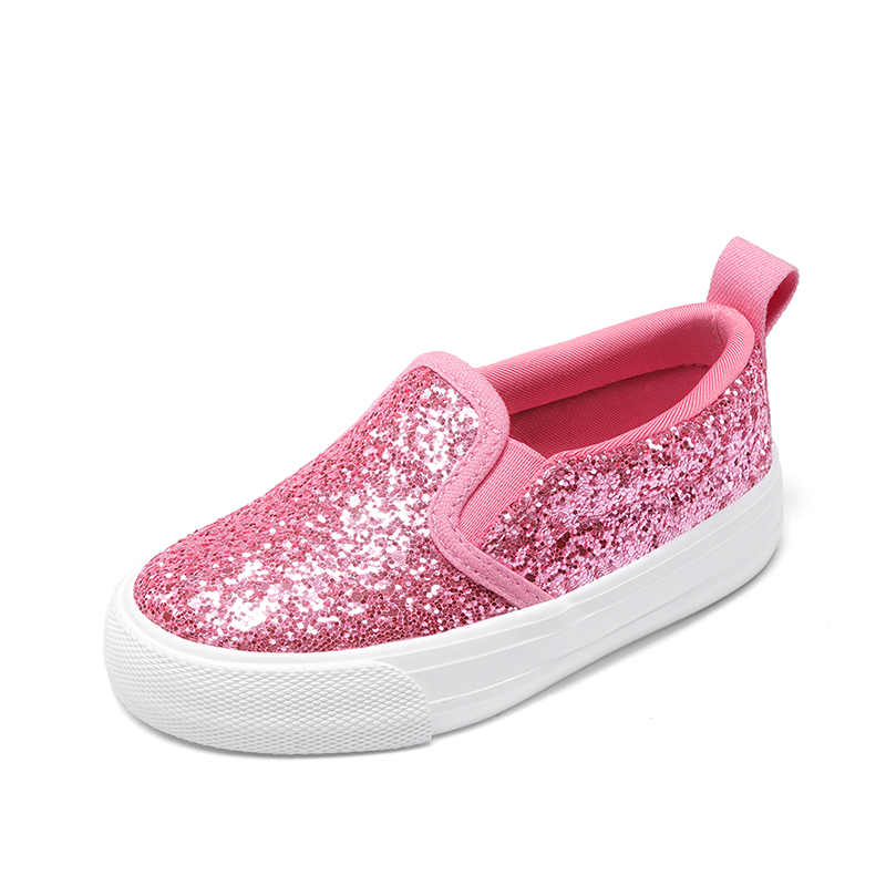 DREAM PAIRS Girls Glitter Slip On Sneakers