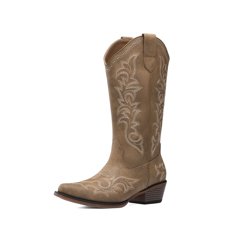 DREAM PAIRS Women s Western Style Embroidered Cowboy Boots — view 1