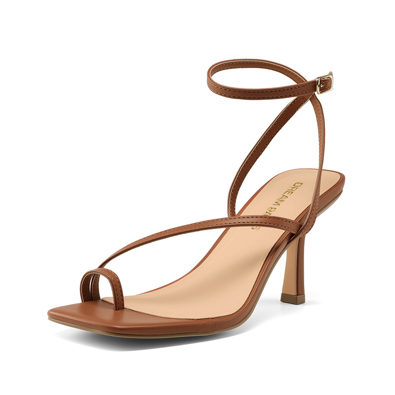 DREAM PAIRS Women s Square Toe Thong Kitten Heel Sandals