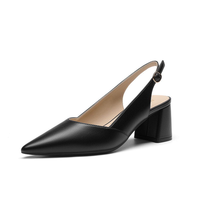 DREAM PAIRS Women s Pointed Toe Slingback Block Heel Pumps — view 1