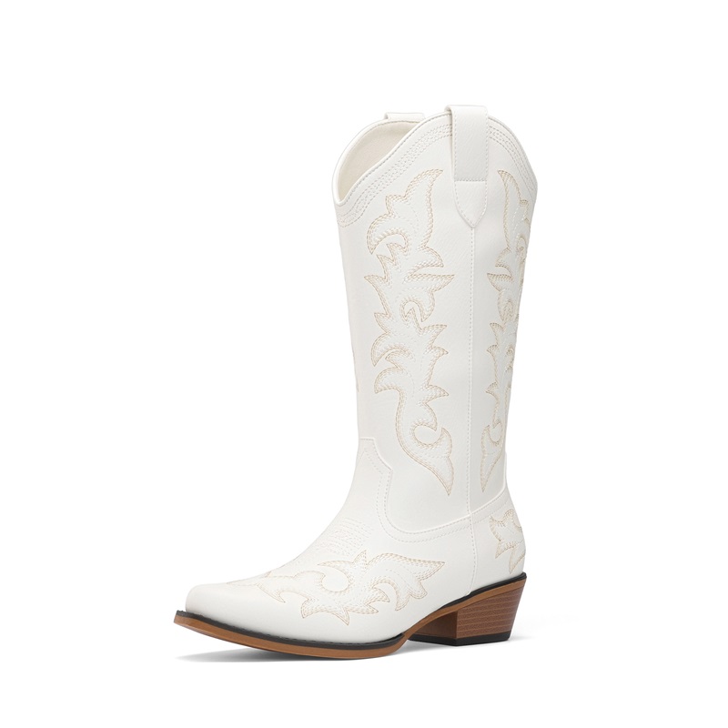 DREAM PAIRS Women s Western Style Embroidered Cowboy Boots