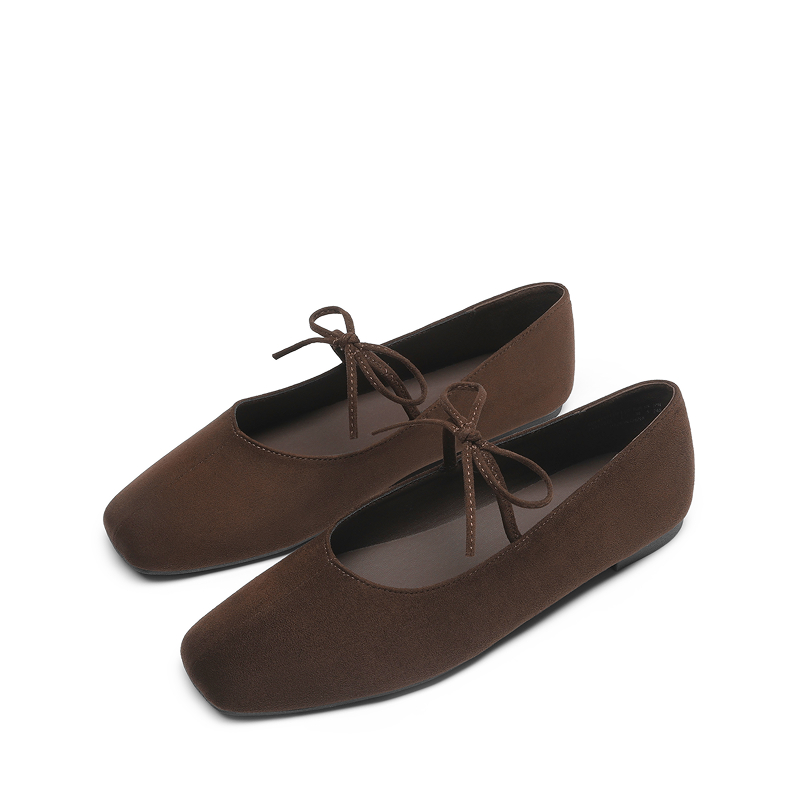 DREAM PAIRS Women s Square Toe Ballet Flats with Elastic Strap   Bow — view 1