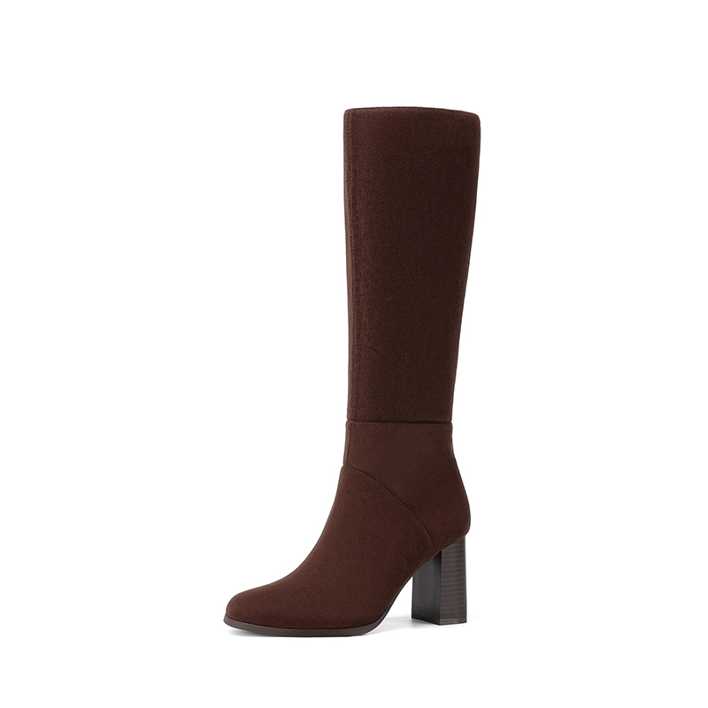 DREAM PAIRS Women s Faux Suede Block Heel Knee High Boots