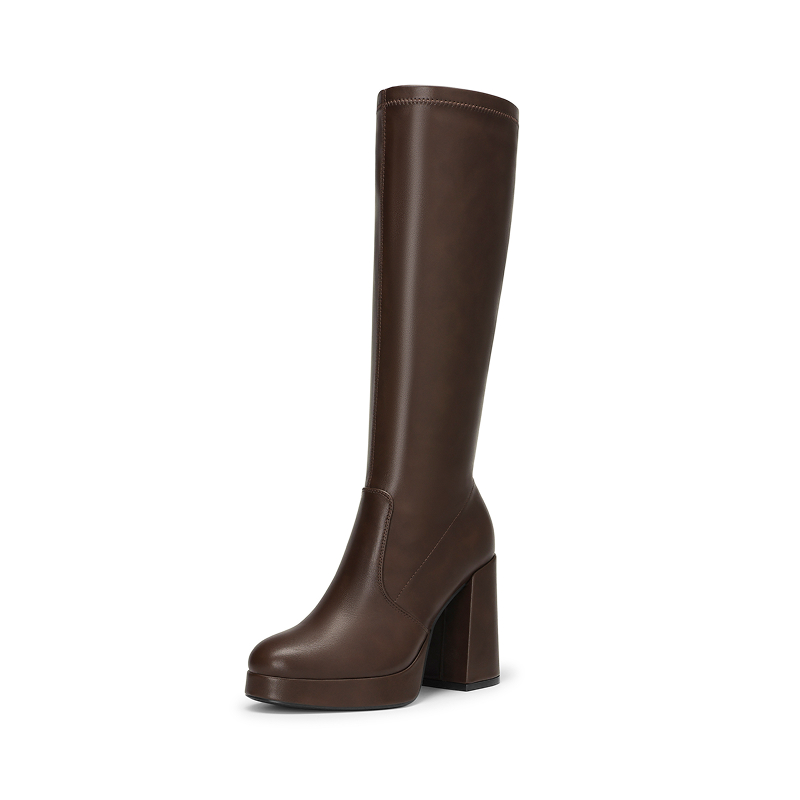 DREAM PAIRS Women s Chunky Platform Block Heel Knee High Boots
