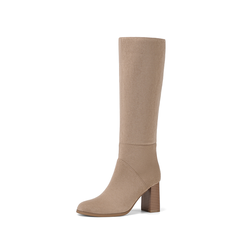 DREAM PAIRS Women s Faux Suede Block Heel Knee High Boots