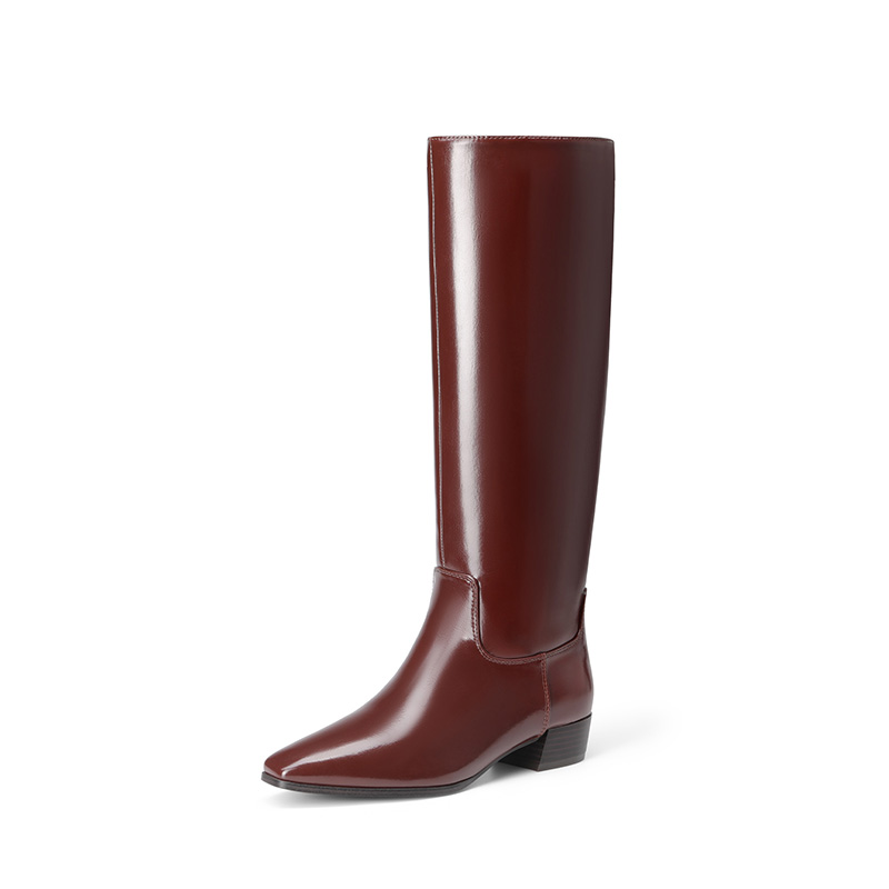 DREAM PAIRS Women's Low Heel Straight Shaft Knee High Boots — view 1