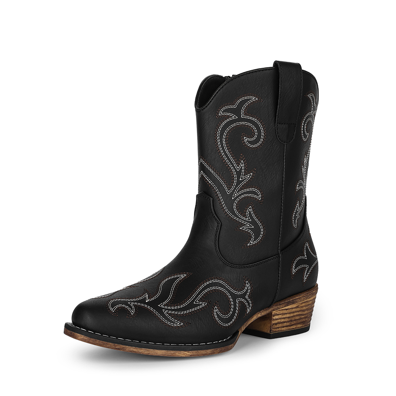DREAM PAIRS Women s Ankle Cowgirl Boots with Cuban Heel — view 1