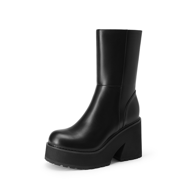 DREAM PAIRS Women   s Platform Ankle Boots with Side Zipper — view 1
