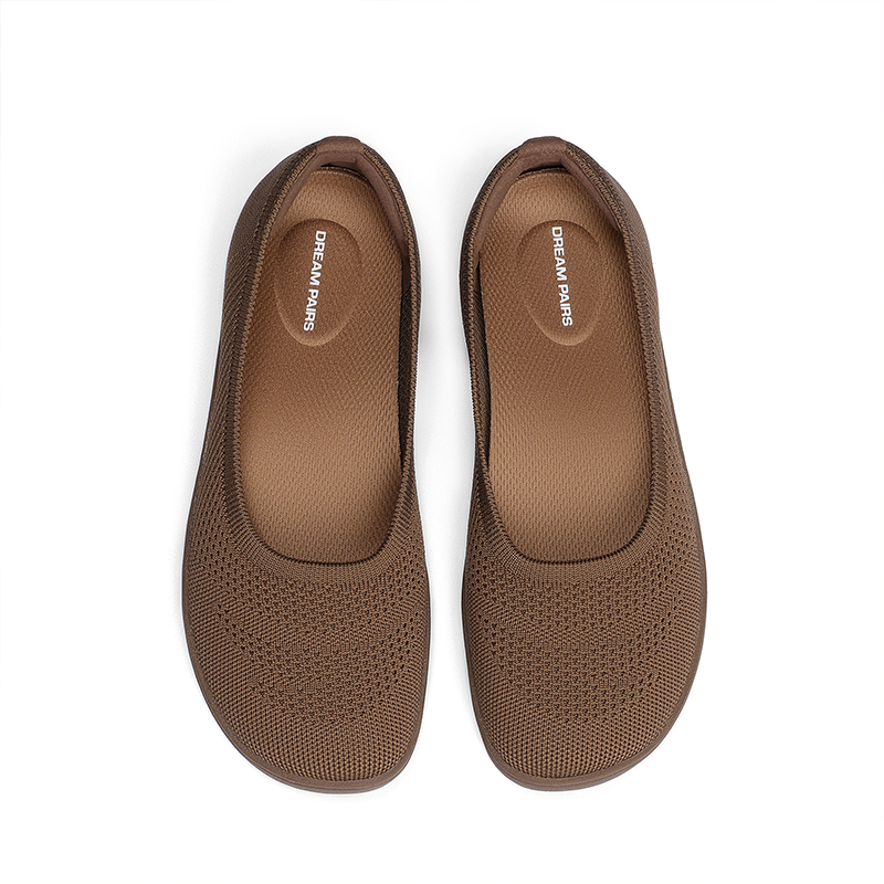 DREAM PAIRS Women   s Wide Toe Washable Knit Flats