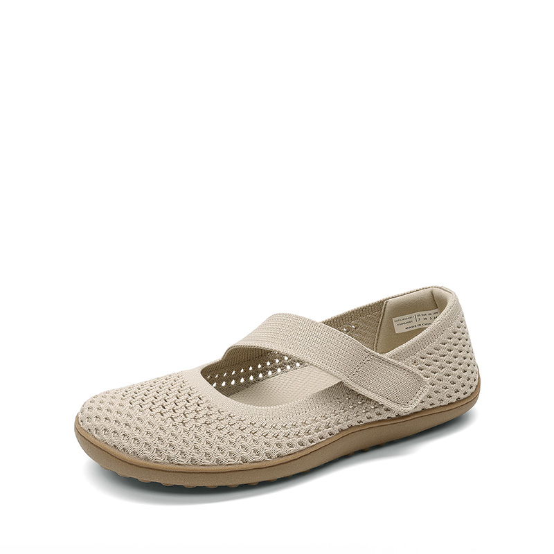 DREAM PAIRS Women   s Wide Sole Knit Mary Jane Flats