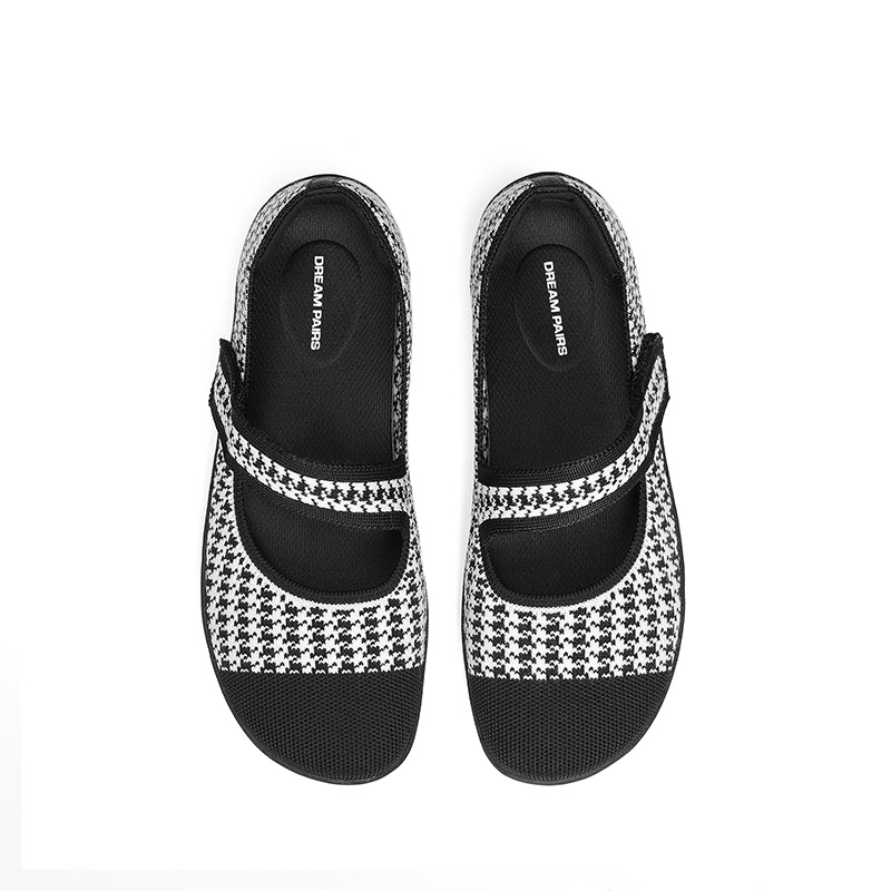 DREAM PAIRS Ascenelle Women's Wide Sole Mary Jane Flats Knit Edition