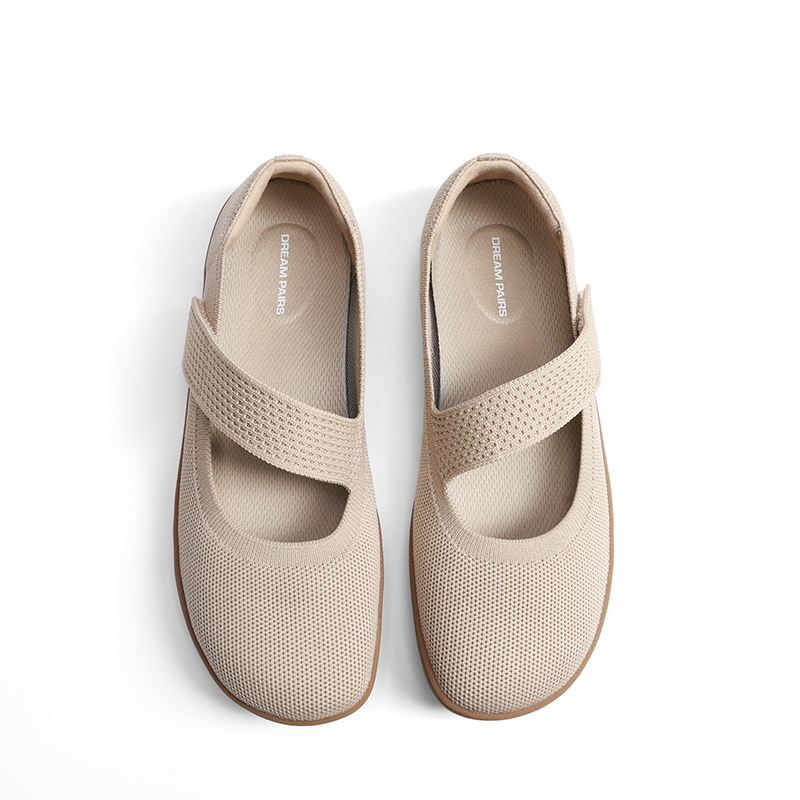 DREAM PAIRS Ascenelle Women s Wide Sole Mary Jane Flats Knit Edition