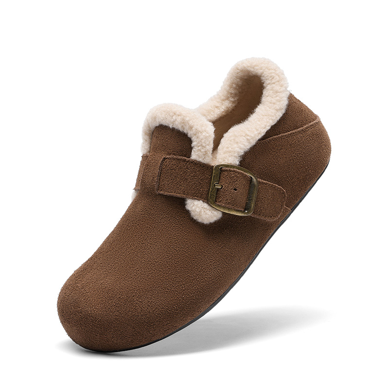 DREAM PAIRS Women s Suede Faux Fur Lined Slippers with Arch Support