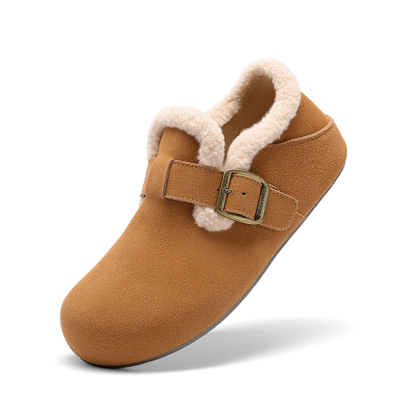DREAM PAIRS Women s Suede Faux Fur Lined Slippers with Arch Support