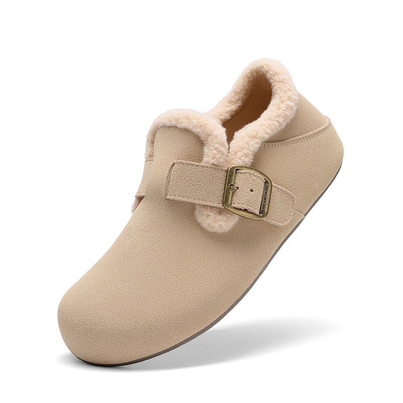DREAM PAIRS Women s Suede Faux Fur Lined Slippers with Arch Support
