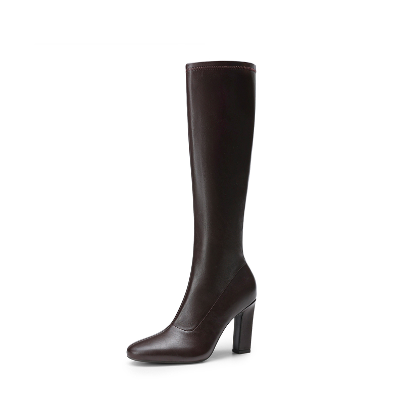 DREAM PAIRS Women s Knee High Block Heel Boots with Zipper