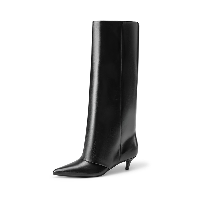 DREAM PAIRS Women s Fold Over Kitten Heel Tall Boots — view 1